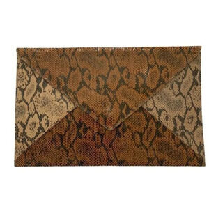 Lalla Marrakech Snake Print Leather Envelope Clutch